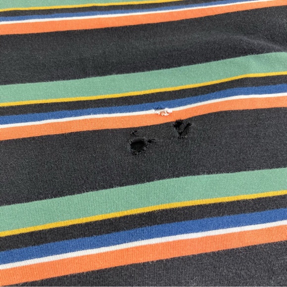 Guess Men’s Multi-Colored Stripe Tee Shirt embroidered size M - Picture 8 of 9